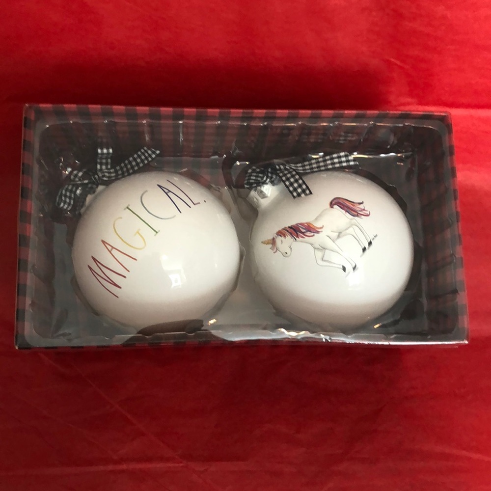 Rae Dunn MAGICAL / UNICORN ornament set